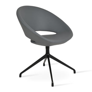 Soho Concept Crescent Spider Swivel Chair - Stylish Leatherette Dining Chair With Aluminum Base & Comfort Black,Grey  Soho-concept-dining-chair-01986
