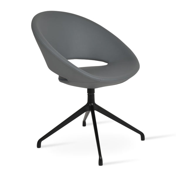 Soho Concept Crescent Spider Swivel Chair - Stylish Leatherette Dining Chair With Aluminum Base & Comfort Black,Grey  Soho-concept-dining-chair-01986