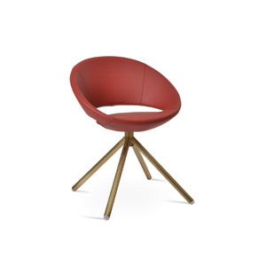 Soho Concept Crescent Stick Swivel Chair - Stylish Dining Seat In Camira Era Fabric With 10-year Guarantee Options Brass,Red Steel Tube Soho-concept-dining-chair-02032