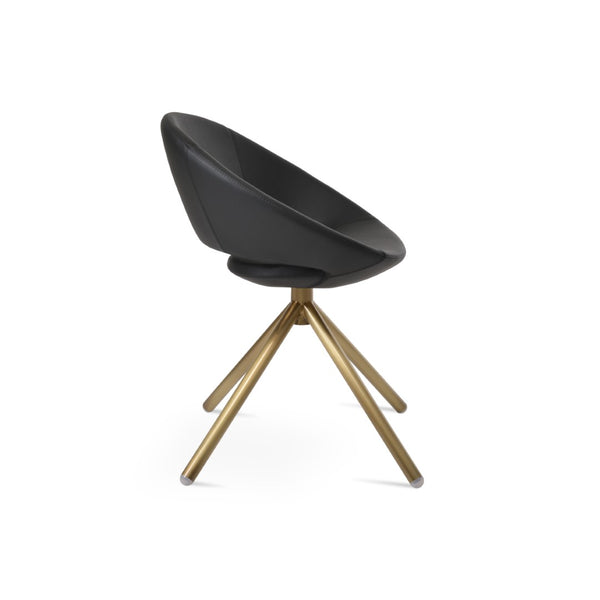 Soho Concept Crescent Stick Swivel Chair - Stylish Dining Seat In Camira Era Fabric With 10-year Guarantee Options Brass,Black Steel Tube Soho-concept-dining-chair-02027