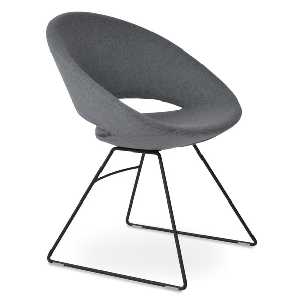 Soho Concept Crescent Wire Chair - Stylish Dining Chair In Camira Blazer Wool With 10-year Guarantee & Unique Design Black,Grey  Soho-concept-dining-chair-02206