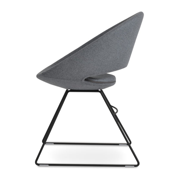 Soho Concept Crescent Wire Chair - Stylish Dining Chair In Camira Blazer Wool With 10-year Guarantee & Unique Design Black,Grey  Soho-concept-dining-chair-02206