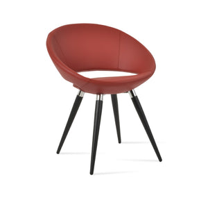 Soho Concept Crescent Ana Dining Chair – Stylish Camira Wool & Boucle Fabrics, Metal Finishes, 10-year Guarantee Black,Chrome,Red  Soho-concept-dining-chair-01886