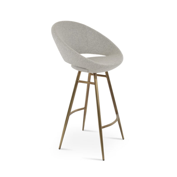 Soho Concept Crescent Galata Barstools & Counterstools - Premium Wool Fabrics With 10-year Guarantee, Durable Design Brass,Silver Steel Tubular Legs Soho-concept-dining-chair-11209