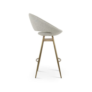 Soho Concept Crescent Galata Barstools & Counterstools - Premium Wool Fabrics With 10-year Guarantee, Durable Design Brass,Silver Steel Tubular Legs Soho-concept-dining-chair-07712