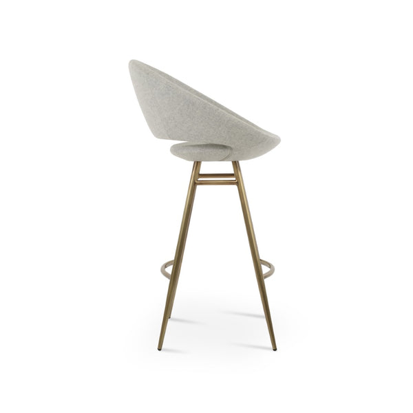Soho Concept Crescent Galata Barstools & Counterstools - Premium Wool Fabrics With 10-year Guarantee, Durable Design Brass,Silver Steel Tubular Legs Soho-concept-dining-chair-07712