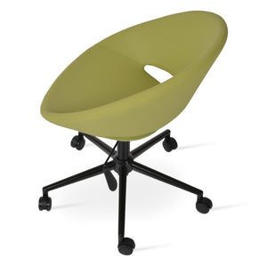 Soho Concept Crescent Office Ergonomic Chair In Camira Yoredale Boucle Fabric With 10-year Guarantee, Black & Green Black,Green  Soho-concept-dining-chair-12678