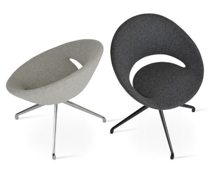 Soho Concept Crescent Spider Swivel Chair - Elegant Dining Seating In Camira Wool & Versatile Fabric Options Black,Silver  Soho-concept-dining-chair-01974
