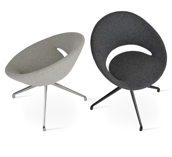 Soho Concept Crescent Spider Swivel Chair - Elegant Dining Seating In Camira Wool & Versatile Fabric Options Black,Silver  Soho-concept-dining-chair-01974
