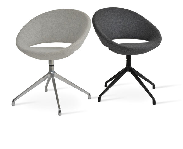 Soho Concept Crescent Spider Swivel Chair - Elegant Dining Seating In Camira Wool & Versatile Fabric Options Black,Silver,Dark Grey  Soho-concept-dining-chair-01973