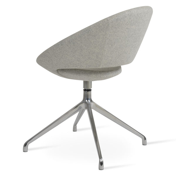 Soho Concept Crescent Spider Swivel Chair - Elegant Dining Seating In Camira Wool & Versatile Fabric Options Silver  Soho-concept-dining-chair-01975