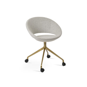 Soho Concept Crescent Spider Swivel Chair - Elegant Dining Seating In Camira Wool & Versatile Fabric Options Brass,Silver  Soho-concept-dining-chair-01992