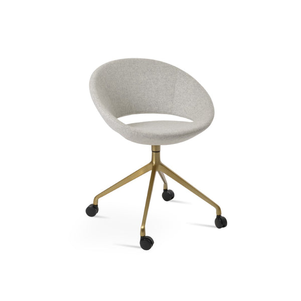 Soho Concept Crescent Spider Swivel Chair - Elegant Dining Seating In Camira Wool & Versatile Fabric Options Brass,Silver  Soho-concept-dining-chair-01992