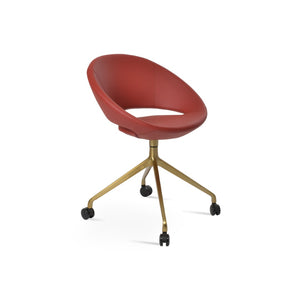 Soho Concept Crescent Spider Swivel Chair – Ergonomic Design With Premium Upholstery & 10-year Guarantee Options! Brass,Red  Soho-concept-dining-chair-01993