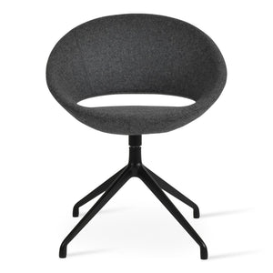 Soho Concept Crescent Spider Swivel Chair - Elegant Dining Seating In Camira Wool & Versatile Fabric Options Black,Dark Grey  Soho-concept-dining-chair-01982