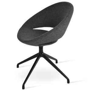 Soho Concept Crescent Spider Swivel Chair - Elegant Dining Seating In Camira Wool & Versatile Fabric Options Black,Dark Grey  Soho-concept-dining-chair-01982