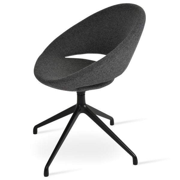 Soho Concept Crescent Spider Swivel Chair - Elegant Dining Seating In Camira Wool & Versatile Fabric Options Black,Dark Grey  Soho-concept-dining-chair-01982
