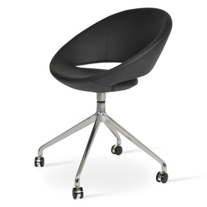 Soho Concept Crescent Spider Swivel Chair - Elegant Dining Seating In Camira Wool & Versatile Fabric Options Dark Grey  Soho-concept-dining-chair-01984