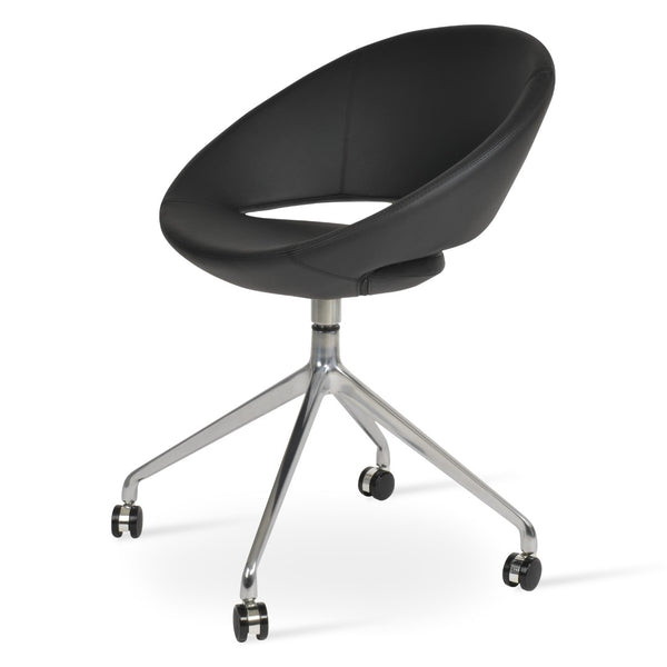 Soho Concept Crescent Spider Swivel Chair - Elegant Dining Seating In Camira Wool & Versatile Fabric Options Dark Grey  Soho-concept-dining-chair-01984