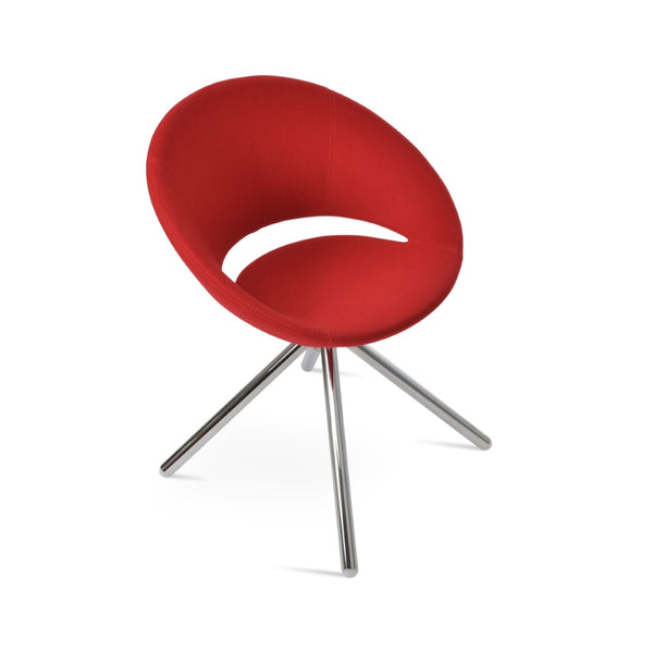 Soho Concept Crescent Stick Swivel Chair - Stylish Dining Seat In Camira Era Fabric With 10-year Guarantee Options Chrome Steel Tube Soho-concept-dining-chair-02036