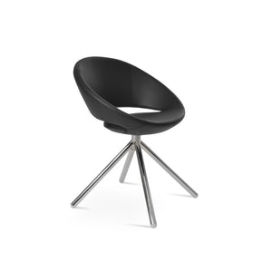 Soho Concept Crescent Stick Swivel Chair - Stylish Dining Seat In Camira Era Fabric With 10-year Guarantee Options Chrome,Black Steel Tube Soho-concept-dining-chair-02034