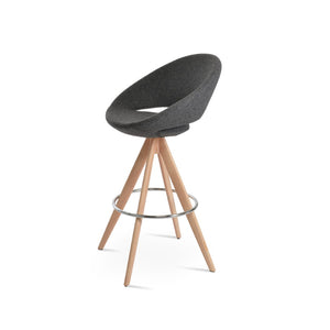 Soho Concept Crescent Swivel Barstools With Elegant Camira Blazer Wool Fabric - 10-year Guarantee & Chic Design Natural,Dark Grey  Soho-concept-dining-chair-11206
