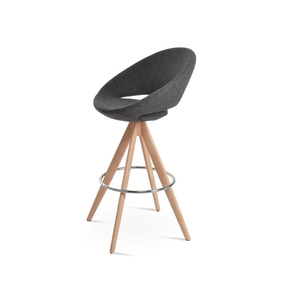 Soho Concept Crescent Swivel Barstools With Elegant Camira Blazer Wool Fabric - 10-year Guarantee & Chic Design Natural,Dark Grey  Soho-concept-dining-chair-11206