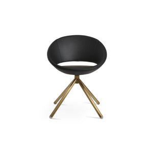 Soho Concept Crescent Stick Swivel Chair - Stylish Dining Seat In Camira Era Fabric With 10-year Guarantee Options Brass,Black Steel Tube Soho-concept-dining-chair-02030
