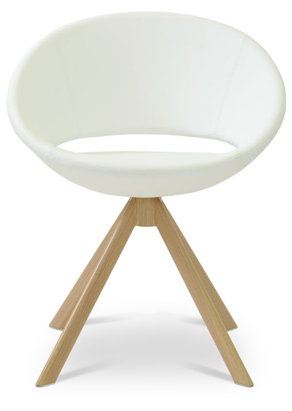 Soho Concept Crescent Mw Dining Chair - Stylish Upholstered Wool & Boucle, 10-year Guarantee, Memory Swivel Option Natural,White  Soho-concept-dining-chair-02212