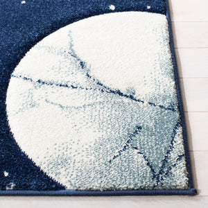 Safavieh Carousel Cosmic Galaxy Kids Rug - Whimsical Space Theme With Durable Comfort For Playful Rooms Navy ,Ivory Polypropylene Crk103n-26