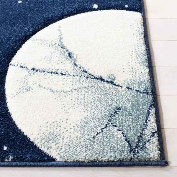 Safavieh Carousel Cosmic Galaxy Kids Rug - Whimsical Space Theme With Durable Comfort For Playful Rooms Navy ,Ivory Polypropylene Crk103n-26