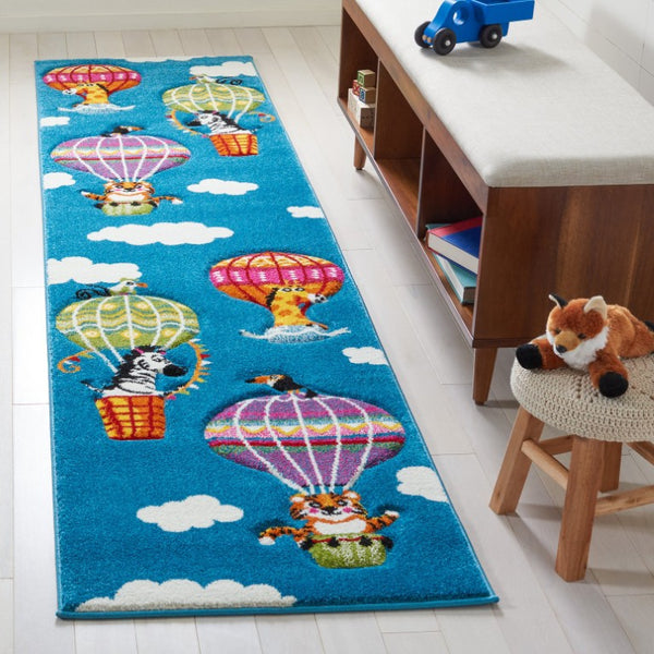 Safavieh Carousel Kids Whimsical Balloon Animal Runner Rug Power Loomed Polypropylene Playroom CRK118M-26