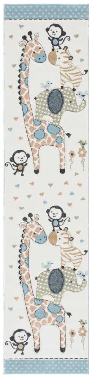 Safavieh Carousel Kids Collection Area Rug - Whimsical Animal Design For Playful Bedrooms And Playrooms Ivory Polypropylene Crk120a-10sq