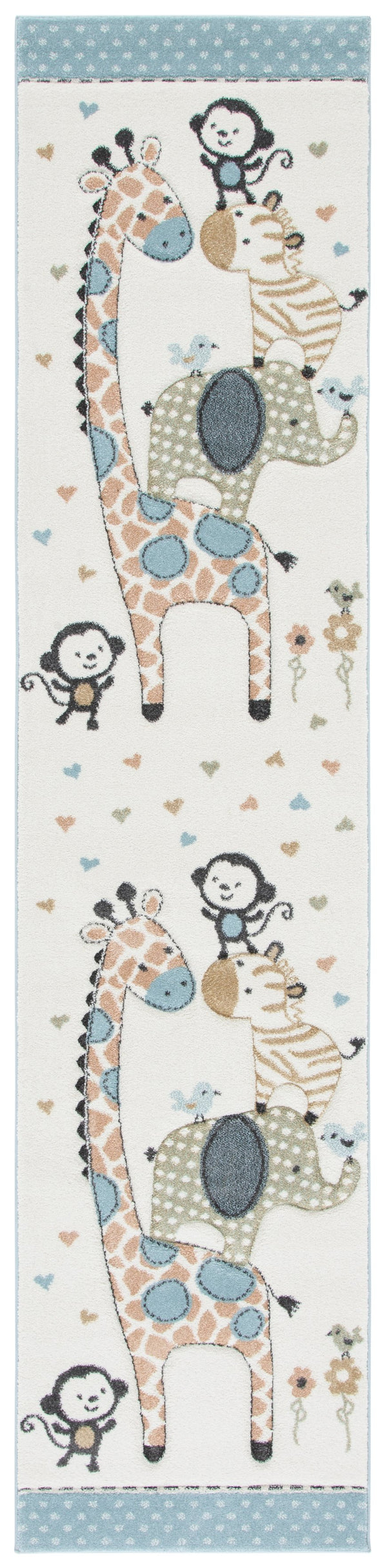 Safavieh Carousel Kids Collection Area Rug - Whimsical Animal Design For Playful Bedrooms And Playrooms Ivory Polypropylene Crk120a-10sq