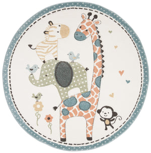 Safavieh Carousel Kids Collection Area Rug - Whimsical Animal Design For Playful Bedrooms And Playrooms Ivory Polypropylene Crk120a-10sq