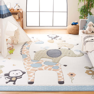 Safavieh Carousel Kids Collection Area Rug - Whimsical Animal Design For Playful Bedrooms And Playrooms Ivory Polypropylene Crk120a-10sq