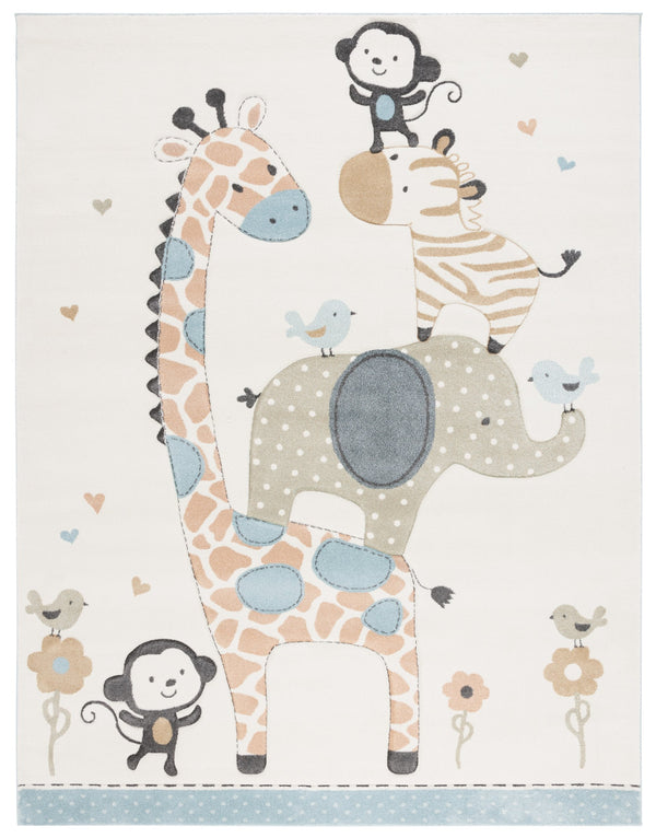 Safavieh Carousel Kids Collection Area Rug - Whimsical Animal Design For Playful Bedrooms And Playrooms Ivory Polypropylene Crk120a-10sq