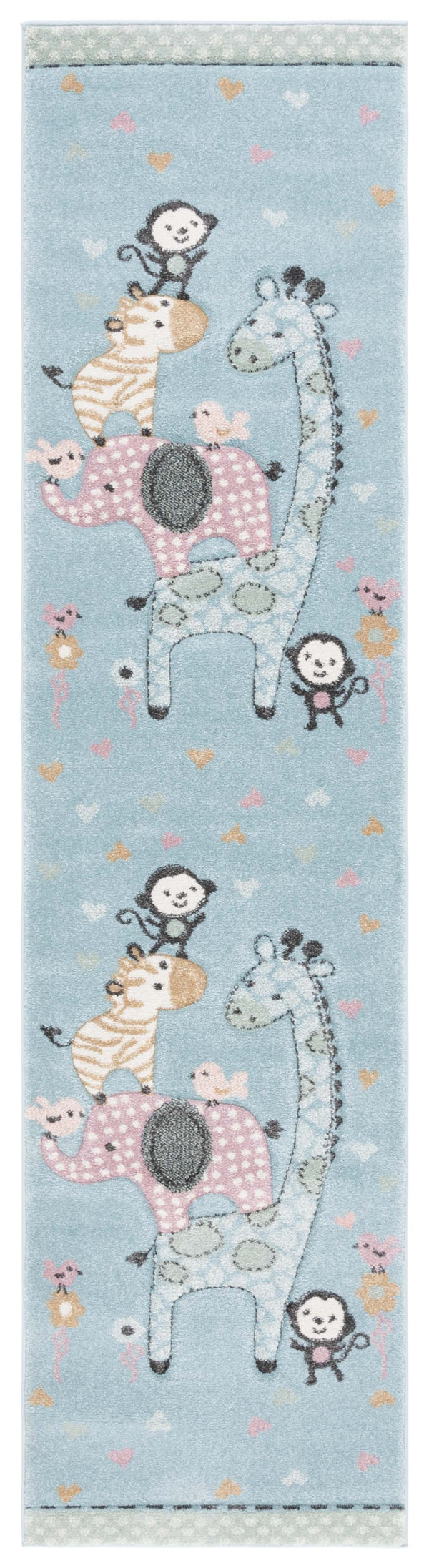 Safavieh Carousel Kids Collection Area Rug - Whimsical Animal Design For Playful Bedrooms And Playrooms Blue Polypropylene Crk120k-9