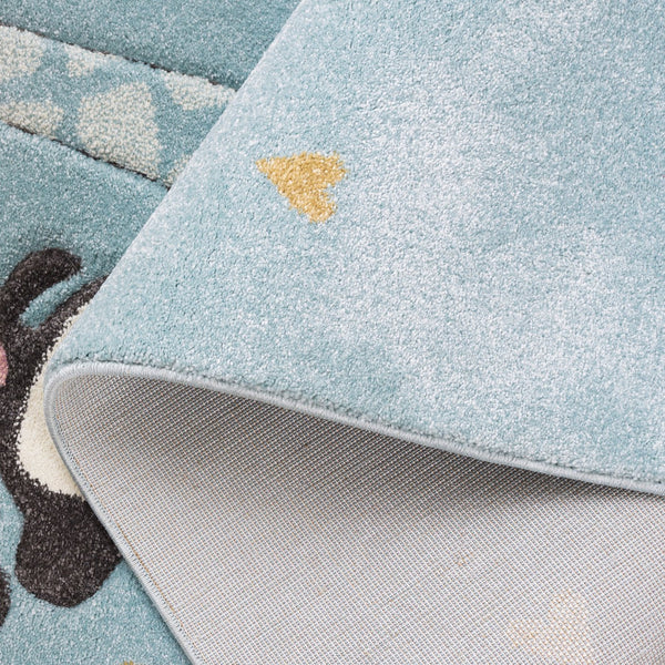 Safavieh Carousel Kids Collection Area Rug - Whimsical Animal Design For Playful Bedrooms And Playrooms Blue Polypropylene Crk120k-9