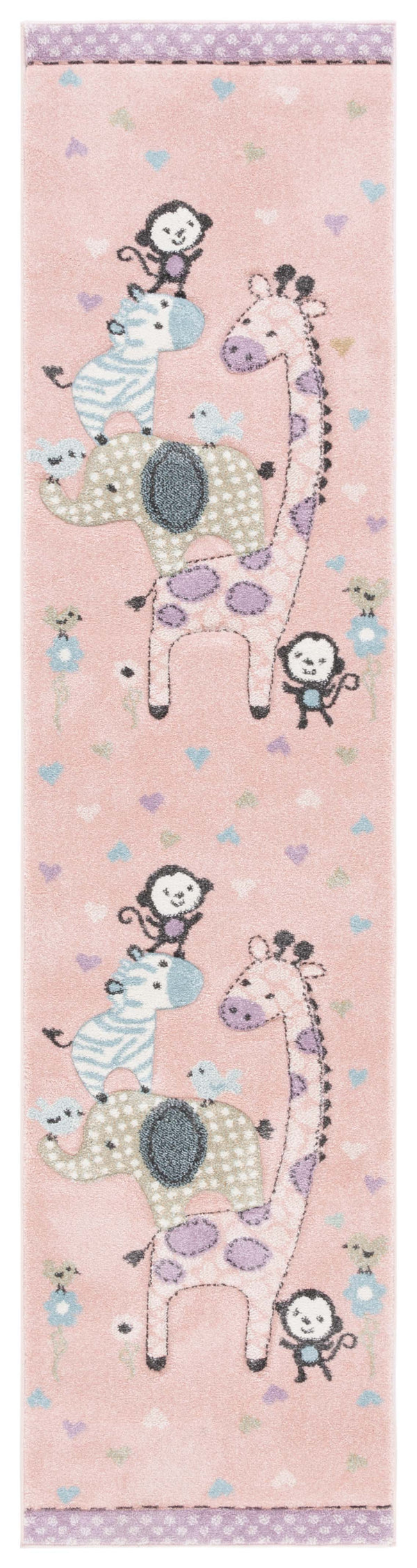 Safavieh Carousel Kids Collection Area Rug - Whimsical Animal Design For Playful Bedrooms And Playrooms Blush Pink Polypropylene Crk120u-8sq