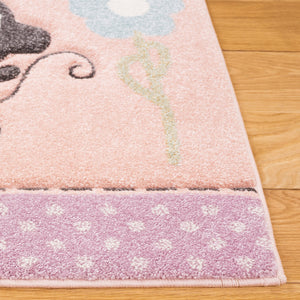 Safavieh Carousel Kids Collection Area Rug - Whimsical Animal Design For Playful Bedrooms And Playrooms Blush Pink Polypropylene Crk120u-8sq