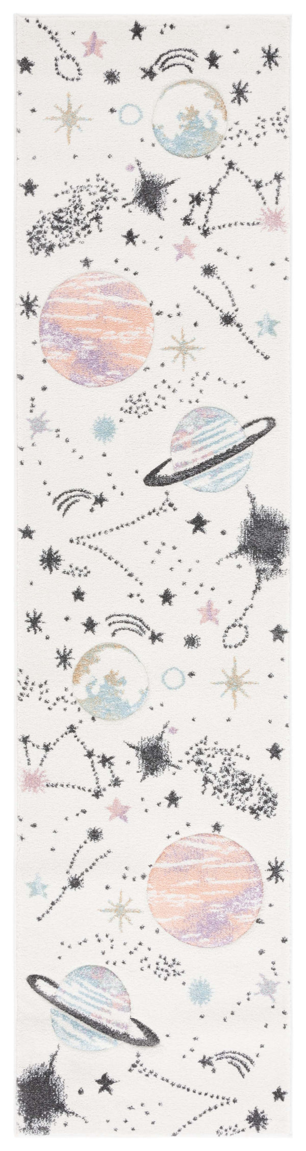 Safavieh Carousel Kids 122 CRK122 Power Loomed Kids Rug Ivory / Orange CRK122A-5SQ