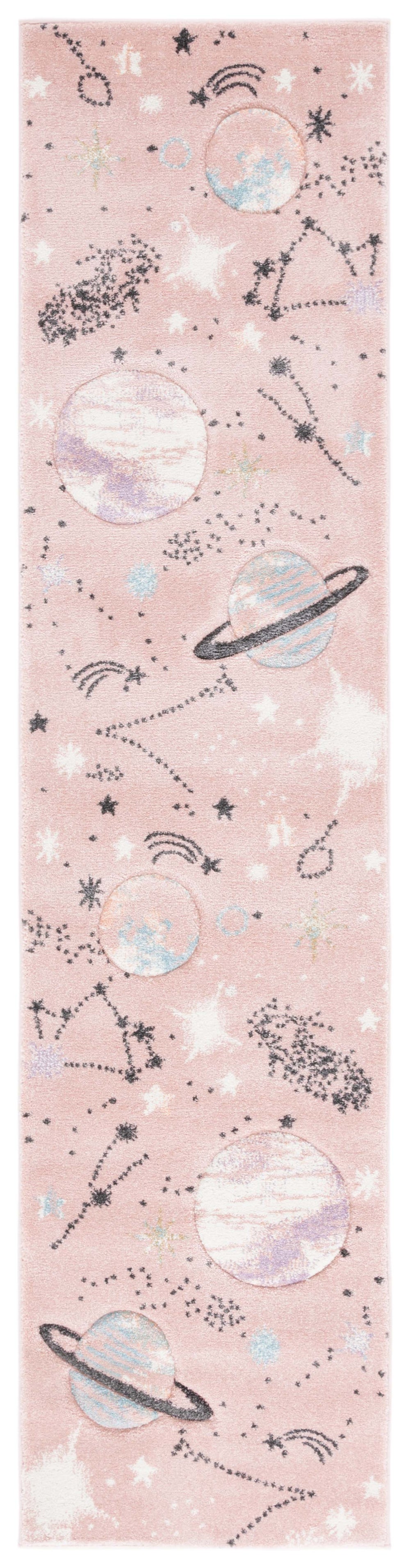 Safavieh Carousel Kids 122 CRK122 Power Loomed Kids Rug Ivory / Orange CRK122A-5SQ