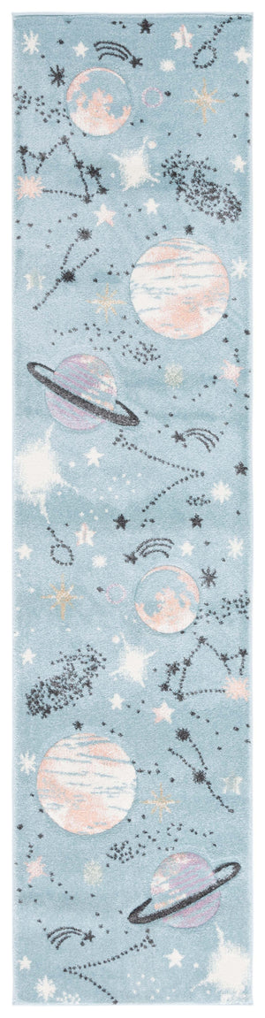 Safavieh Carousel Kids 122 CRK122 Power Loomed Kids Rug Teal / Orange CRK122W-5SQ