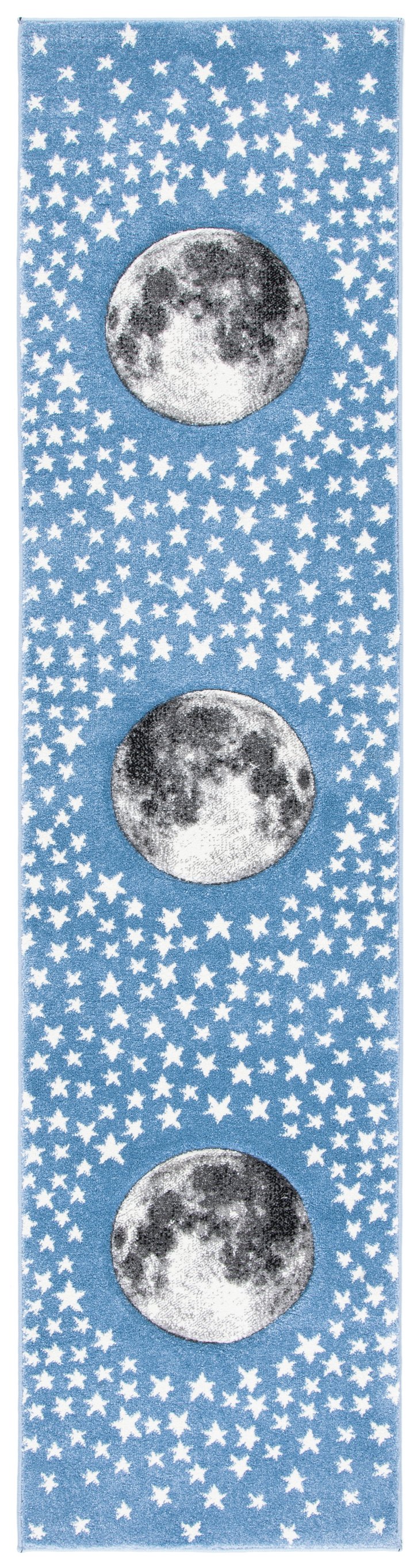 Safavieh Carousel Kids Celestial Accent Rug - Light Blue & Grey, Durable, Playful Star & Moon Design 2'3"X4' Light Blue ,Grey Polypropylene Crk135l-24