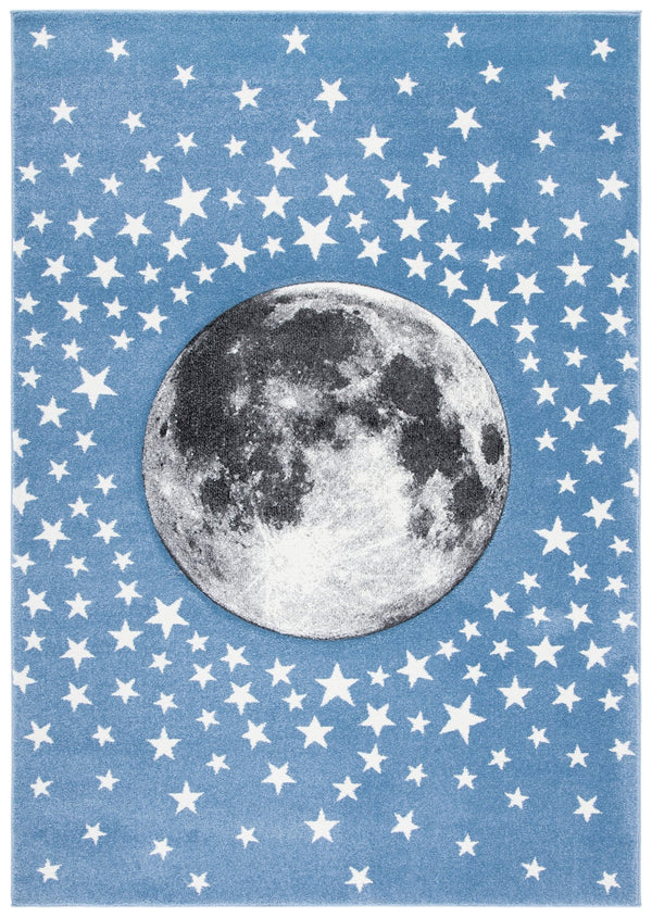 Safavieh Carousel Kids Celestial Accent Rug - Light Blue & Grey, Durable, Playful Star & Moon Design 2'3"X4' Light Blue ,Grey Polypropylene Crk135l-24