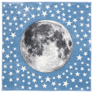 Safavieh Carousel Kids Celestial Accent Rug - Light Blue & Grey, Durable, Playful Star & Moon Design 2'3"X4' Light Blue ,Grey Polypropylene Crk135l-24