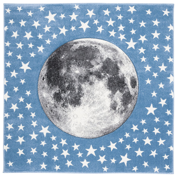 Safavieh Carousel Kids Celestial Accent Rug - Light Blue & Grey, Durable, Playful Star & Moon Design 2'3"X4' Light Blue ,Grey Polypropylene Crk135l-24