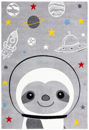 Safavieh Carousel Kids' Cosmic Sloth Area Rug - Whimsical Grey And Ivory Design For Playful Spaces & Comfort Grey ,Ivory Polypropylene Crk140f-24