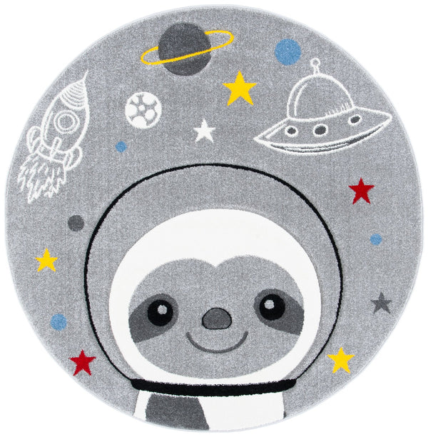 Safavieh Carousel Kids' Cosmic Sloth Area Rug - Whimsical Grey And Ivory Design For Playful Spaces & Comfort Grey ,Ivory Polypropylene Crk140f-24